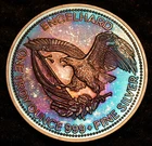 1985 Engelhard American Prospector SUPER TONED 1oz 999 FINE Silver round C5754