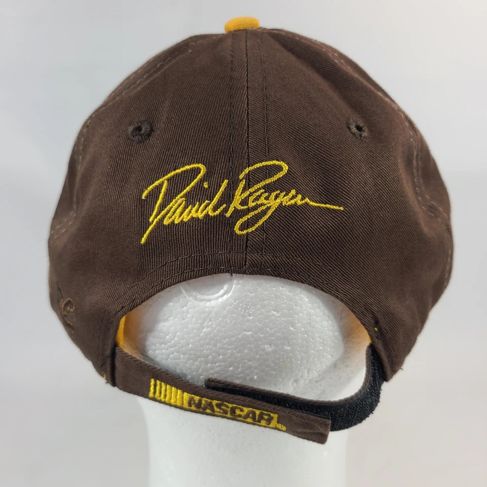 Sombrero Nascar UPS Roush Fenway Racing David Ragan Marrón Amarillo Gancho Telar Ajustable Foto 4 de 4