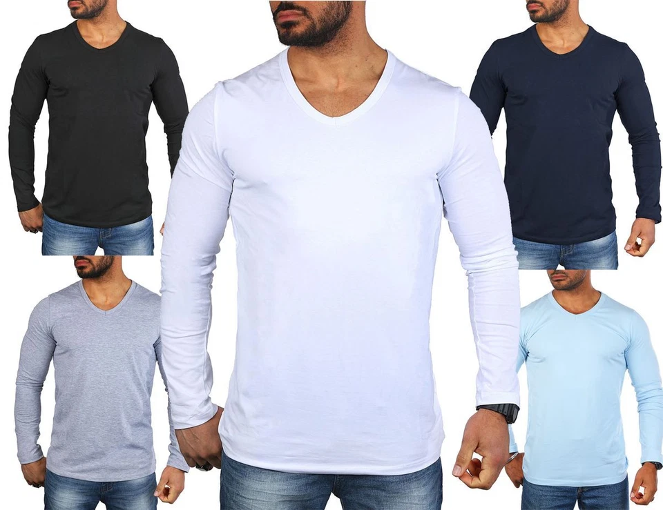 Herren UniBasic Longsleeve T-Shirt Carisma langarm tiefer V-Ausschnitt 3428-3441 - Bild 1 von 1