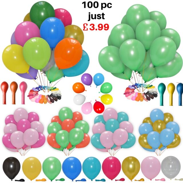 100X LARGE Helium Balloons Latex Ballons 10" INCH Party Wedding Birthday BALOONS