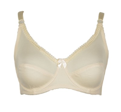 Soutien gorge 105D sans armatures beige bordure dentelle lingerie femme Beige - Prêt-à