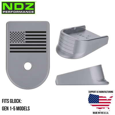 NDZ Glock 17 19 45 Gen 1-5 Magazine Plate Extension Aluminum Grey
