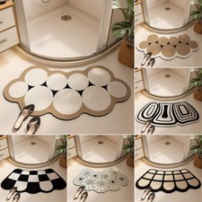 Curved Toilet Bathroom Fan Shape Diatom Mud Mat Carpet Anti-slip Bath Floor Mats