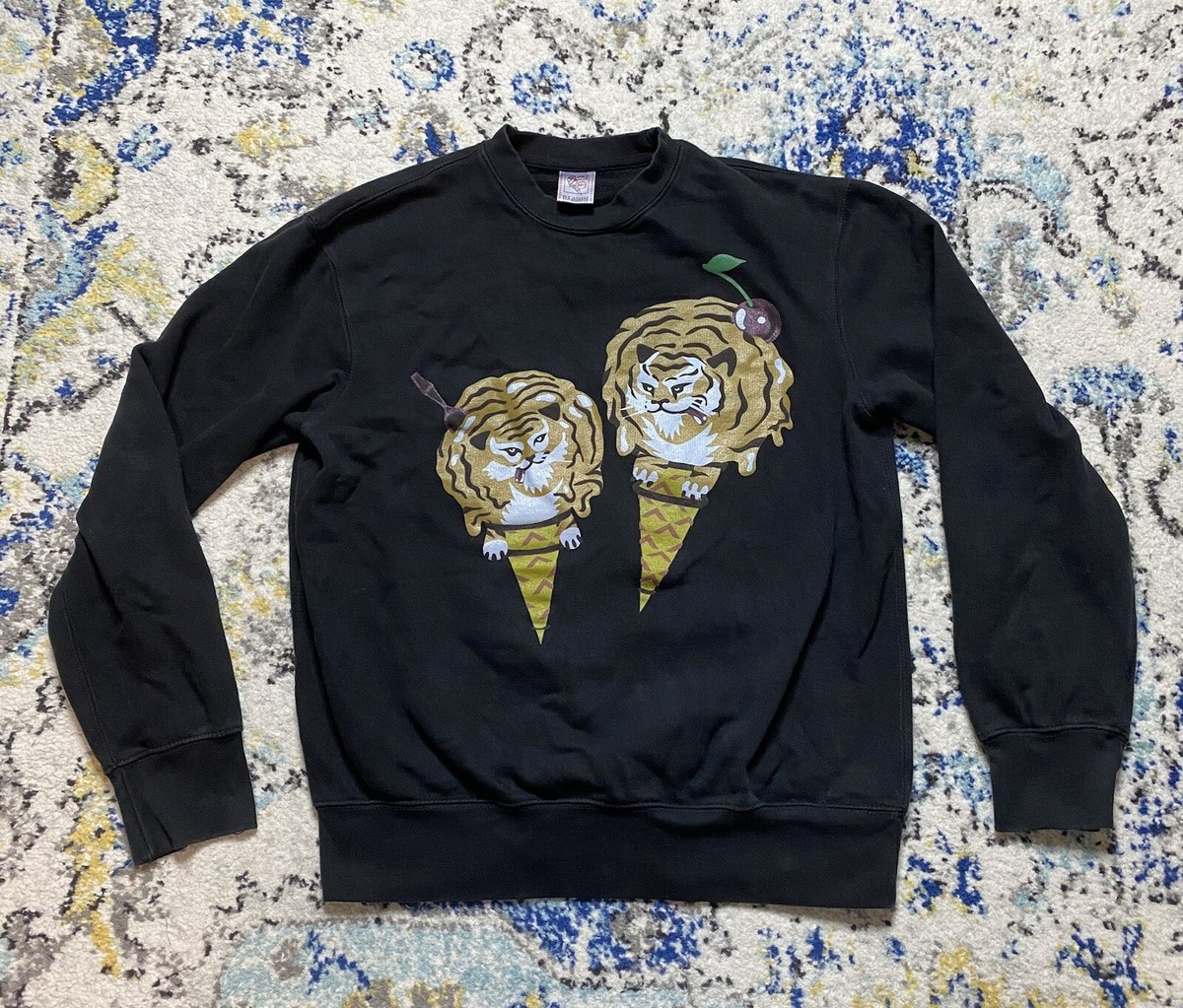 ICECREAM CONES TIGER OPEN SHIRT ＆PANTS RARE BBC Tiger Ice Cream Cone Sweatshirt Mens Small Medium