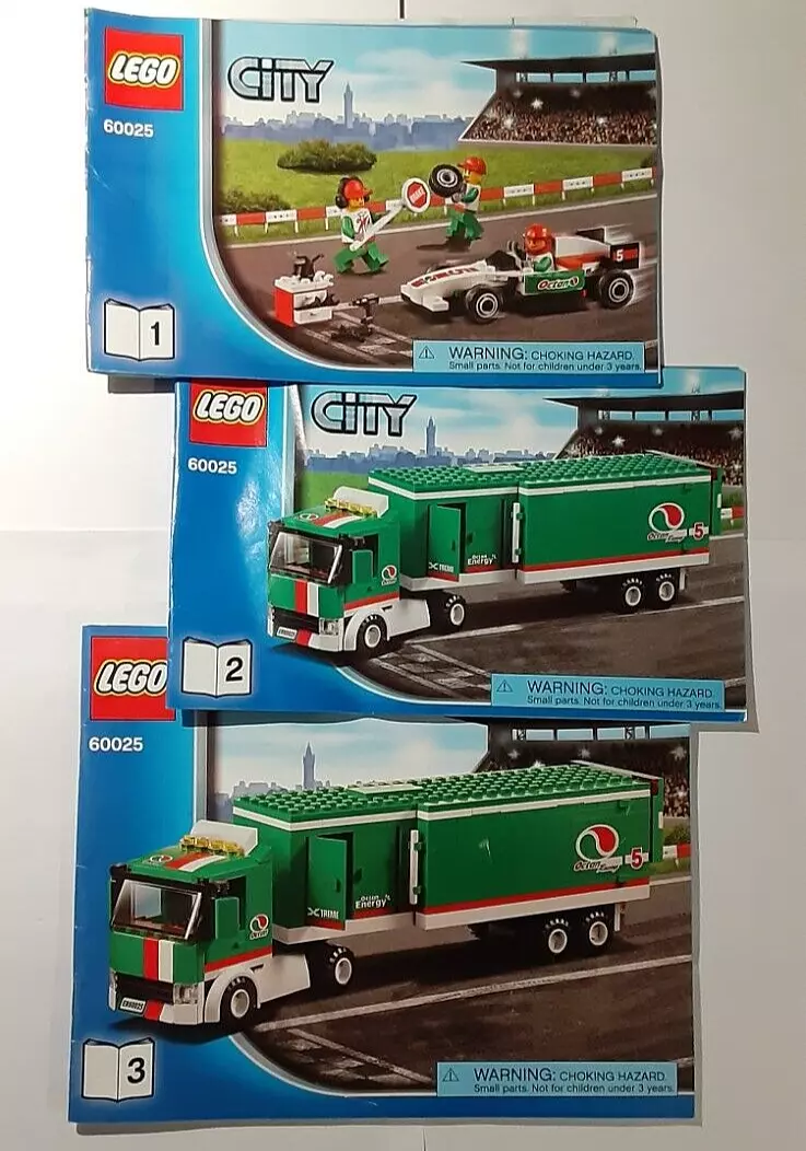 Lego City Instruction Manuals 60025 Grand Prix Truck Booklets 1