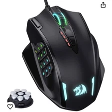 M908 Impact RGB LED MMO Gaming Mouse with 12 Side Buttons, Optical Wired Ergo...