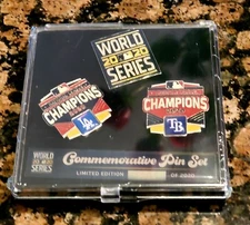 2020 World Series Commemorative Dueling Pin Set Rays vs Dodgers -Limited Edition