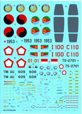 Hi Decals 1/48 SUKHOI Su-27S Su-27SK Su-27UB ''FLANKER B/C'' Soviet Jet Fighters