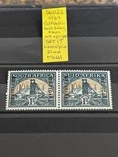 UNION OF SOUTH AFRICA "OFFICIAL" PAIR OF 1 1/2d GOLD MINE STAMPS OF 1939 SG022