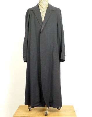 Vintage Men's 1940's Style Dark Navy Blue Wool Gaberdine Frock