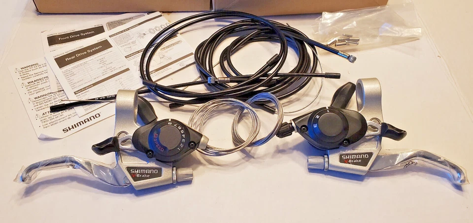 NOS Shimano 3x8 Spd V-Brake Lever Shifter Set MTB Bicycle Vtg 2000 Trek Klein XT - Image 2 of 4