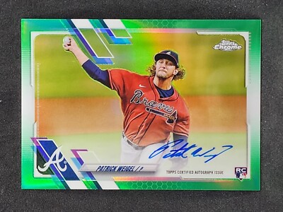 2021 Topps Chroms Patrick Weigel Rookie Auto Green Refractor 96/99