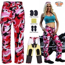 Motorrad Cargo Hose Pink Tarnmuster Damen Motorrad Jeans Mit Dupont™ kevlar