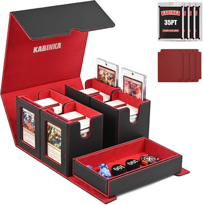 Card Deck Box for MTG with Commander Display, 5 in 1 Trading Card Storage Box Fi