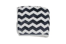 Navy Reversible Sherpa Plush Fleece Decorative Throw Blanket: Chevron, 50" x 60"