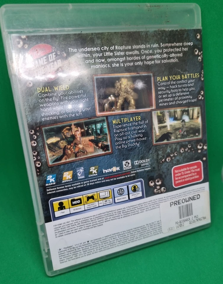 Bioshock 2 PS3 - Complete W Manual  - Image 3 of 4