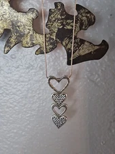 Brighton Fall in Love Heart Pave Crystal Necklace w / Scroll work