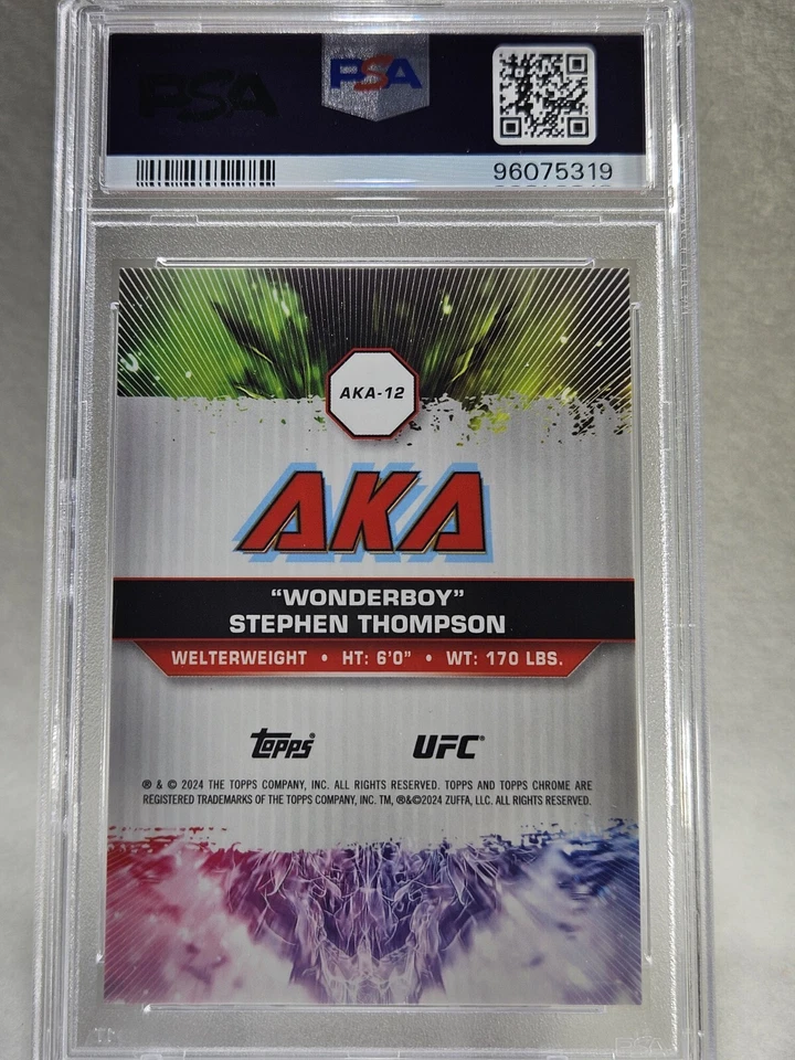 2024 Topps Chrome UFC AKA Gold Stephen Wonderboy Thompson 43/50 PSA 9 - Image 2 of 3