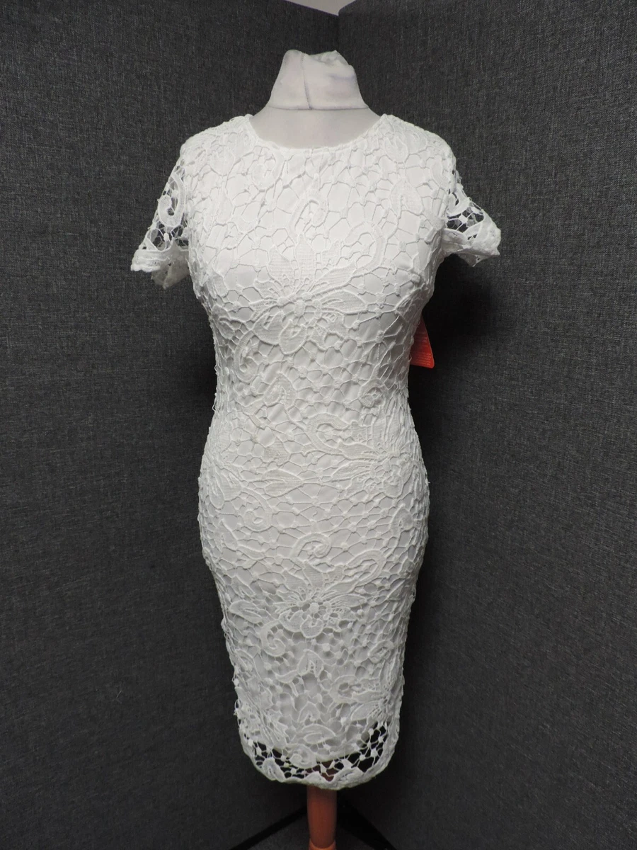 AX Paris Crochet Lace Midi Dress White UK 14 LN120 SS 04 eBay
