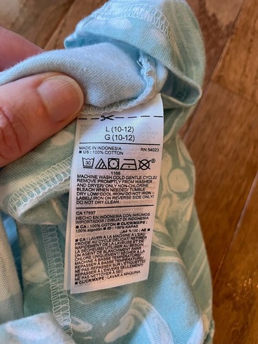Old Navy Girls' Sleeveless Romper, Turquoise White Swirl Shorts, Size L (10-12) - Picture 3 of 4