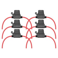 Waterproof Medium Inline Fuse Holder with 14 Gauge AWG Wire 10 Inches Long, Fit