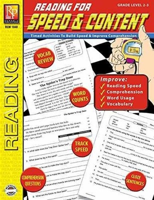 Reading for Speed & Content (Grade - Paperback, by Kitty Scharf - Very Good x