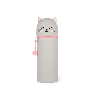 Telescopic Pen Case Aus Weichem Silikon – Kawaii Katzen-Design, Ausziehbar, Als Stiftehalter Nutzbar