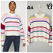 Tommy Hilfiger Cotton Colorful Striped Women's Sweater Size Large
