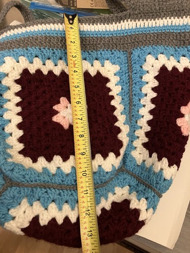 Handmade Crocheted Granny Core Square Tote Bag - Picture 3 of 6