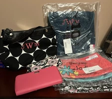 31 Thirty-One Skirt Purse + 6 Interchangeable Skirts 2 Wallets & Backpack Jodie