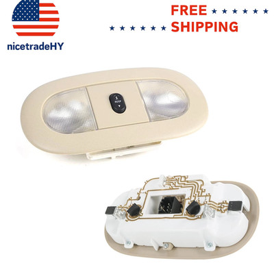 LED Front Overhead Console with Dome Map Light & Sunroof Switch for Ford Gray