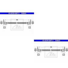 2x ATE Bremsschlauch Hinterachse Vorderachse für Porsche Boxster 986 987 911