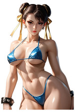 1448 Chun Li Sticker, Made In USA, Laminated, Sexy, Waifu, Busty, Curvy