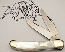 Vintage 1998 BULLDOG BRAND Solingen One Dog Stamp Copperhead Real Pearl Handles