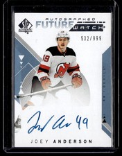 2018-19 SP Authentic Future Watch Autograph Joey Anderson Auto 532/999 New