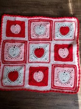 Crocheted Heart Baby Blanket 28" By 30"