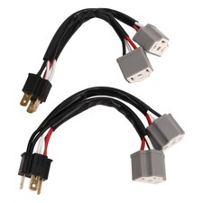 2Pcs 9003 H4 Headlights Wiring Harness Socket Adapter Male to Female 2 Way Sp...