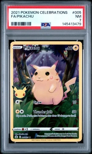 2021 POKEMON CELEBRATIONS #005 FULL ART/PIKACHU PSA 7