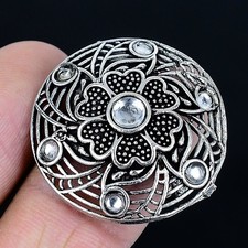 Attractive White Topaz Gemstone 925 Sterling Silver Jewelry Ring Size Adj