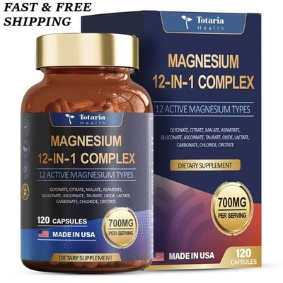 LUXRY NEW Magnesium Complex 700mg 12 in 1 Magnesium Supplement with 120 Counts - Image 1 of 4