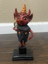 Devil Boy Figure Halloween Decor 9.25” Victorian Trading Co Debra Schoch