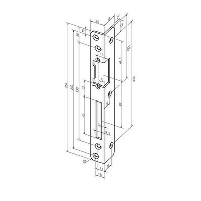 Assa Abloy Sicherh.-Winkelschließbl.069 S.3mm STA weiß DIN L Assa Abloy