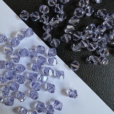 Genuine Swarovski Crystal Sparkling Beads in Providence Lavender Bicone Round