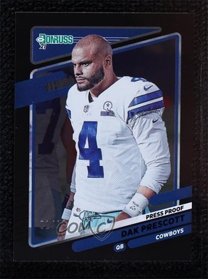 2021 Panini Donruss Photo Variation Press Proof Black 1/10 Dak Prescott 01w7