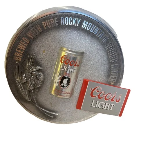 Vintage 14.5" Coors Light Beer Sign Brewed With Pure Rocky Mountain Spring Water