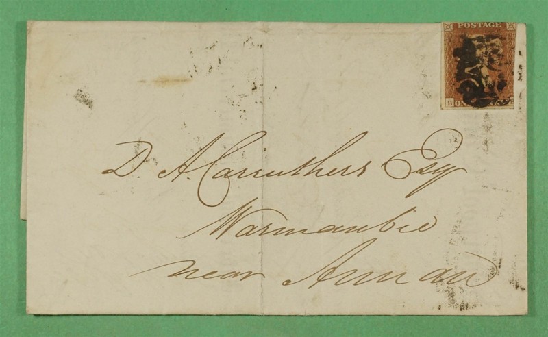 DR WHO 1843 GB F/L IMPERF LIVERPOOL TO ANNAN R19517