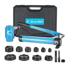 15 Ton Hydraulic Knockout Punch Set with 10 Slug Splitting Dies 1/2" to 4", KO T