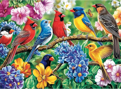 300 Piece Puzzles for Adults   Spring Colorful 20.5'' x 15'', Beautiful Birds