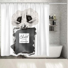 Fashion Shower Curtain, White Luxury Shower Curtains Girly Floral Perfume Sho...