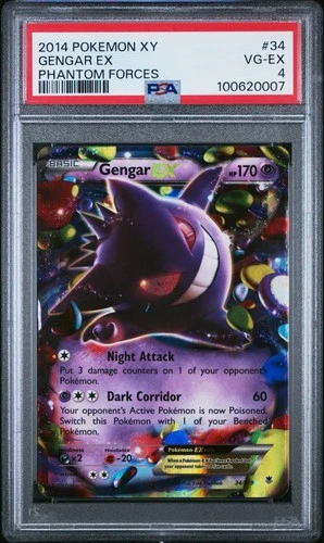 PSA 4 Gengar EX 34/119 XY - Phantom Forces Holo Pokemon Slab